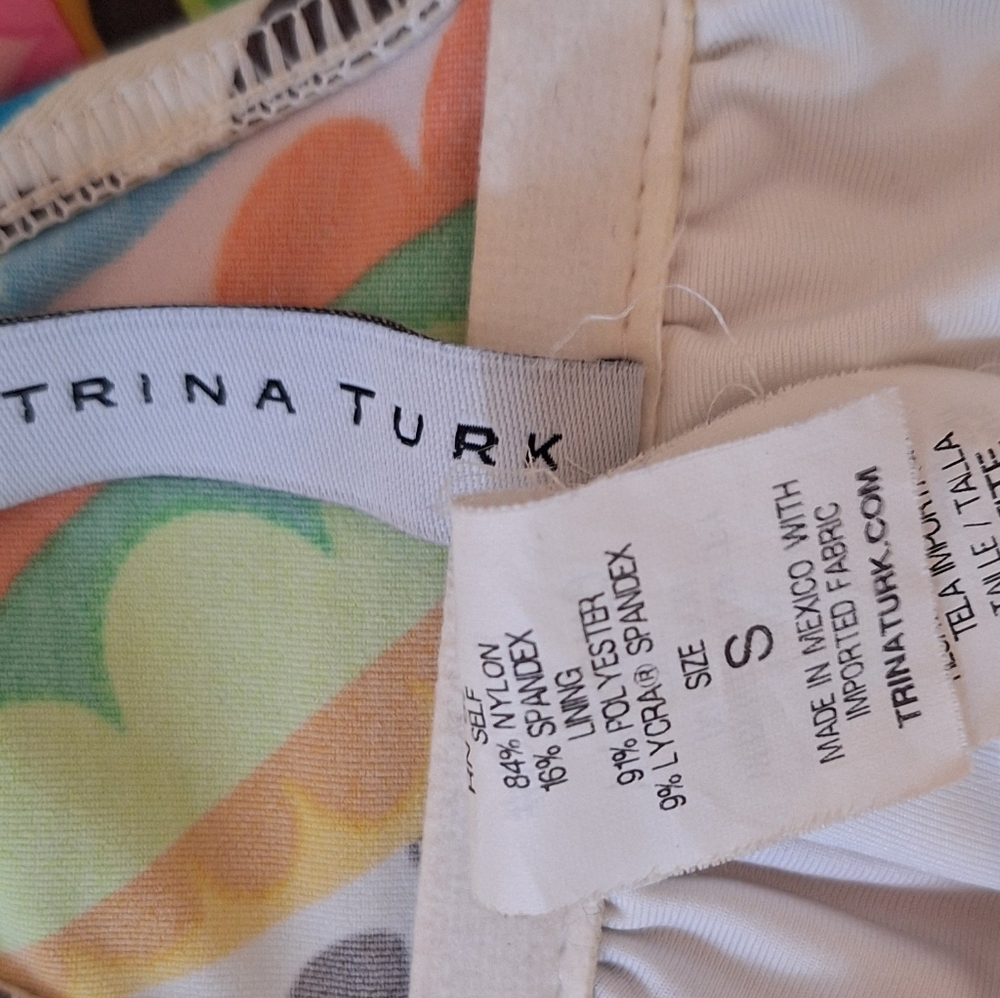 Trina Turk bandeau tropical bikini top sz small *k - Picture 5 of 7